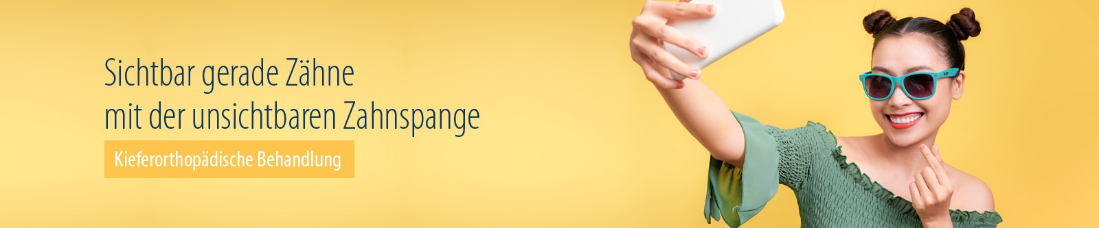 Werbebild für unsichtbare Zahnspange